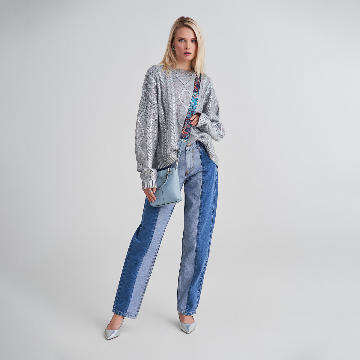 Женская сумка Dr. Koffer из натуральной кожи голубая