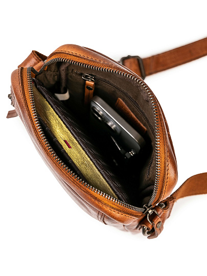 Сумка через плечо Dr.Koffer из натуральной кожи коричневая