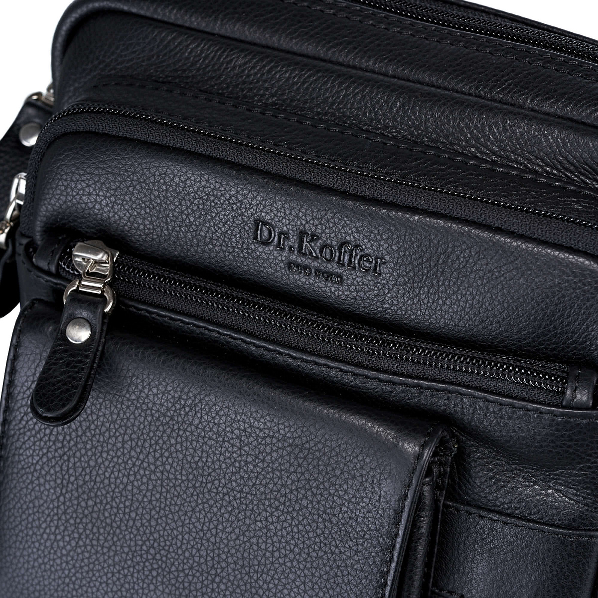 Сумка через плечо Dr.Koffer из натуральной кожи черная