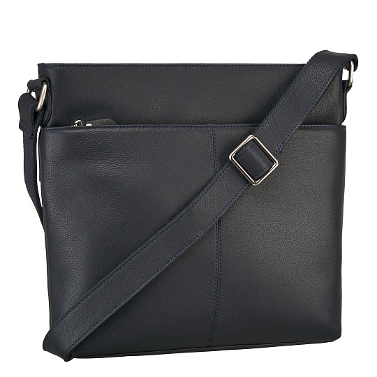 Сумка через плечо Dr.Koffer из натуральной кожи синяя