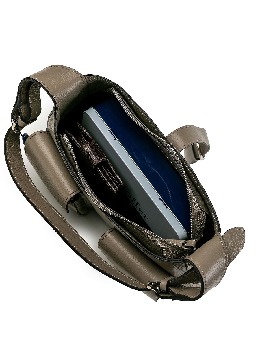 Женская сумка Dr.Koffer из натуральной кожи бежевая