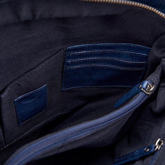 Деловая сумка Dr.Koffer из натуральной кожи синяя