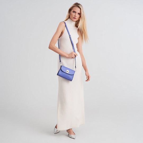 Женская сумка Dr. Koffer из натуральной кожи голубая