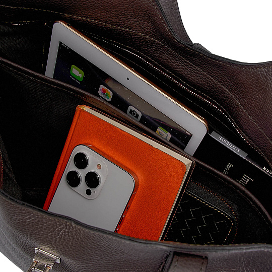 Женская сумка Dr. Koffer из натуральной кожи серая