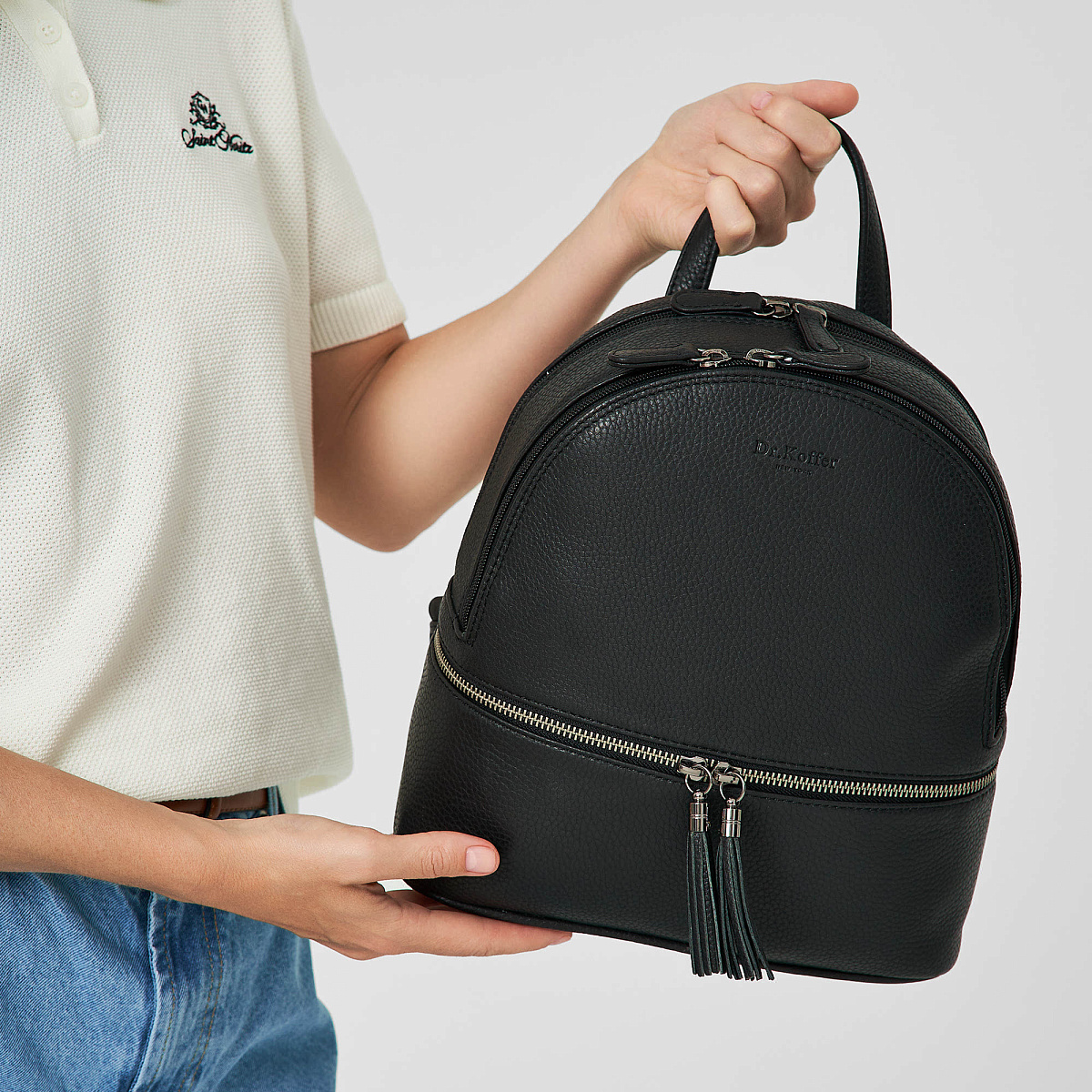 Рюкзак Dr.Koffer из натуральной кожи черный