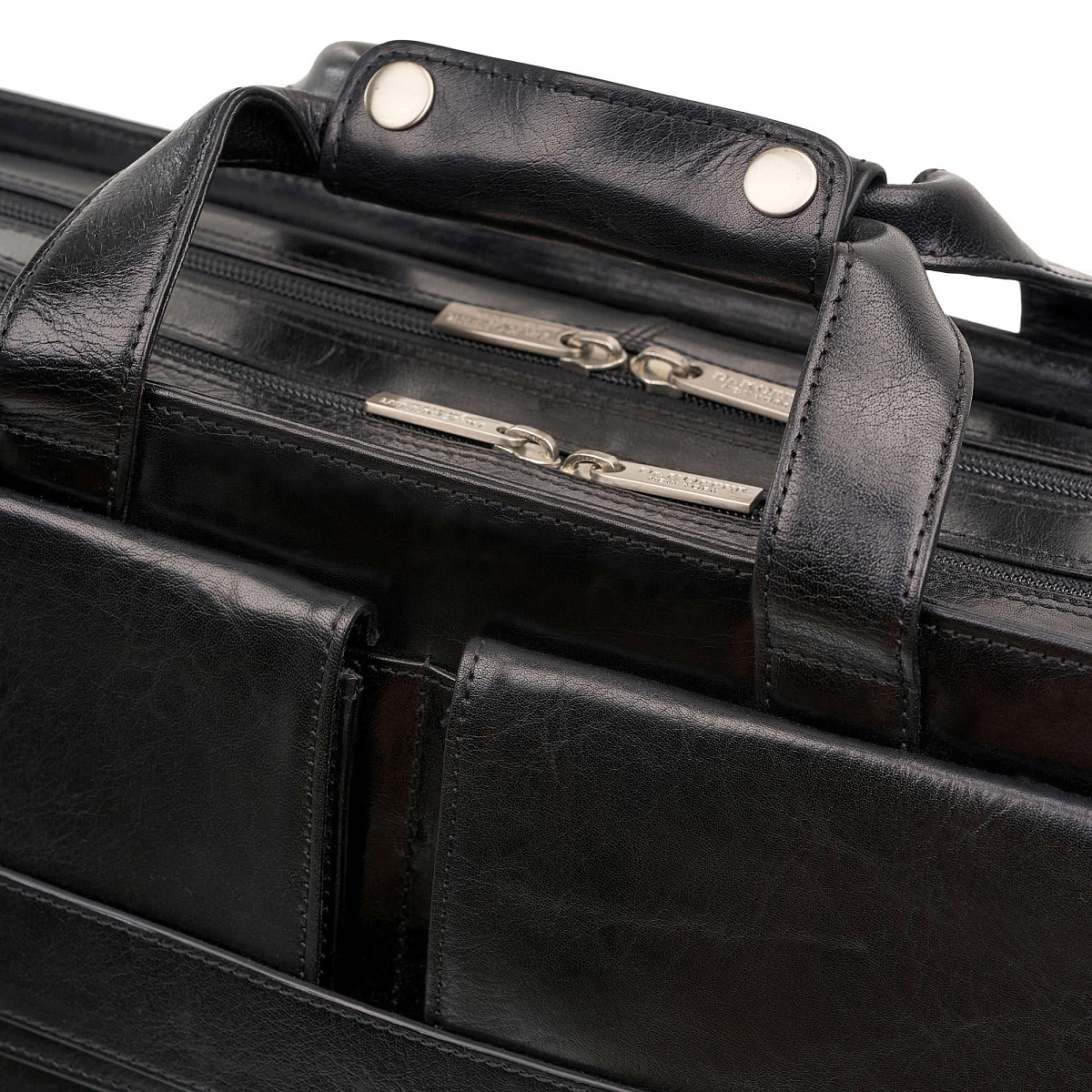 Деловая сумка Dr.Koffer из натуральной кожи черная