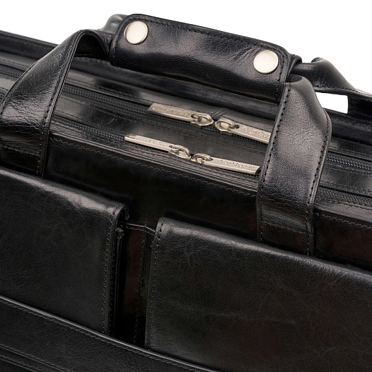 Деловая сумка Dr.Koffer из натуральной кожи черная