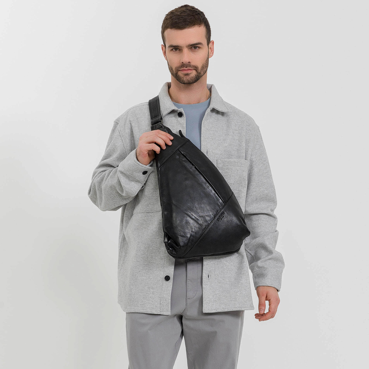 Рюкзак Dr.Koffer из натуральной кожи черный