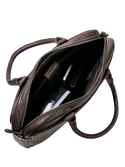 Деловая сумка Dr.Koffer из натуральной кожи темно-коричневая