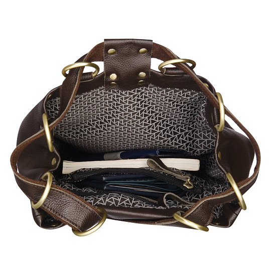 Рюкзак Dr.Koffer из натуральной кожи темно-коричневый