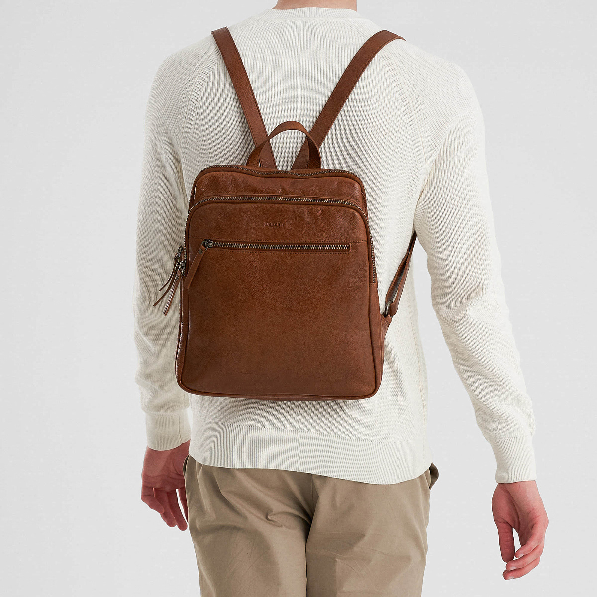 Рюкзак Dr.Koffer из натуральной кожи светло-коричневый