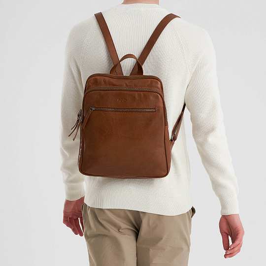 Рюкзак Dr.Koffer из натуральной кожи светло-коричневый