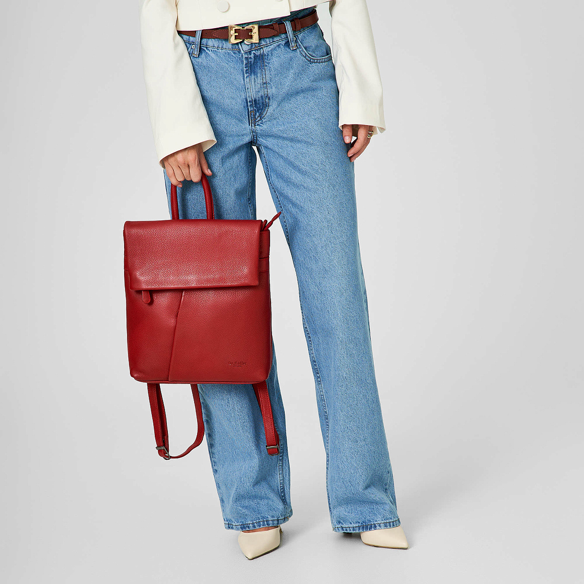 Рюкзак Dr.Koffer из натуральной кожи красный