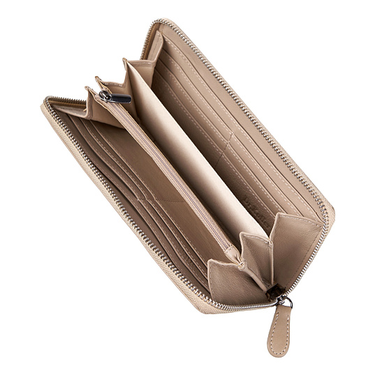 Портмоне Dr.Koffer из натуральной кожи бежевое