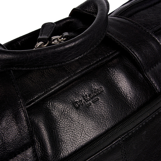 Сумка дорожная Dr.Koffer из натуральной кожи черная