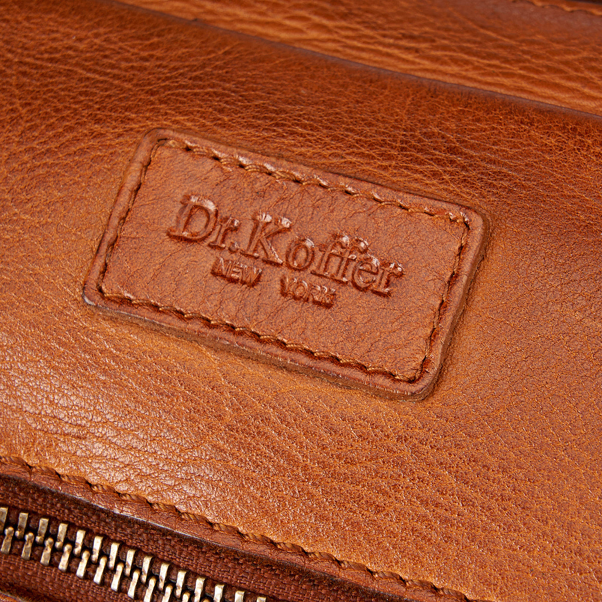 Деловая сумка Dr.Koffer из натуральной кожи коричневая