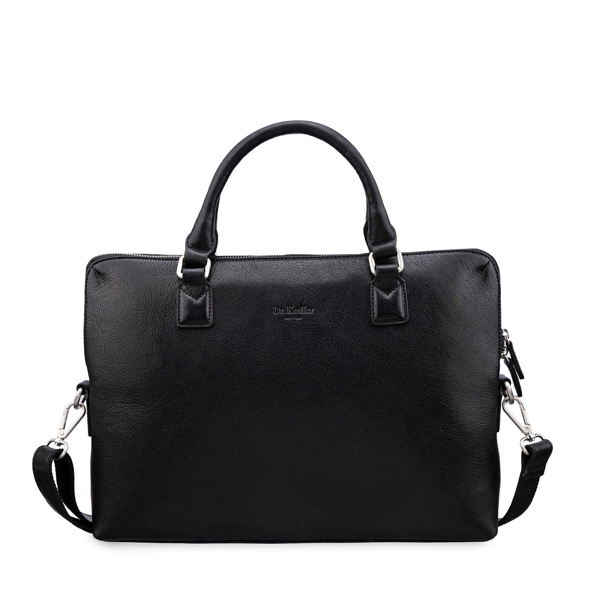 Деловая сумка Dr.Koffer из натуральной кожи черная