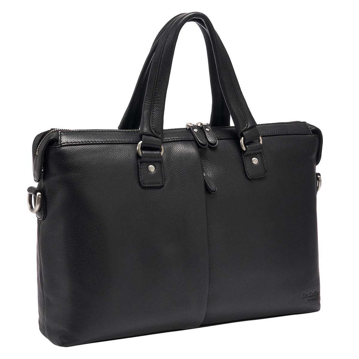 Деловая сумка Dr.Koffer из натуральной кожи черная