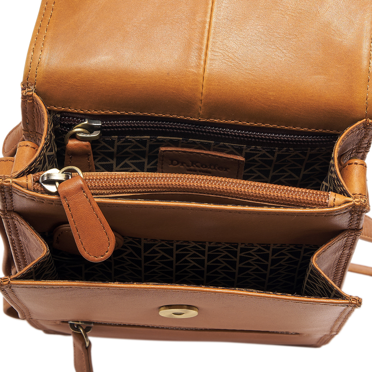 Сумка через плечо Dr.Koffer из натуральной кожи коричневая