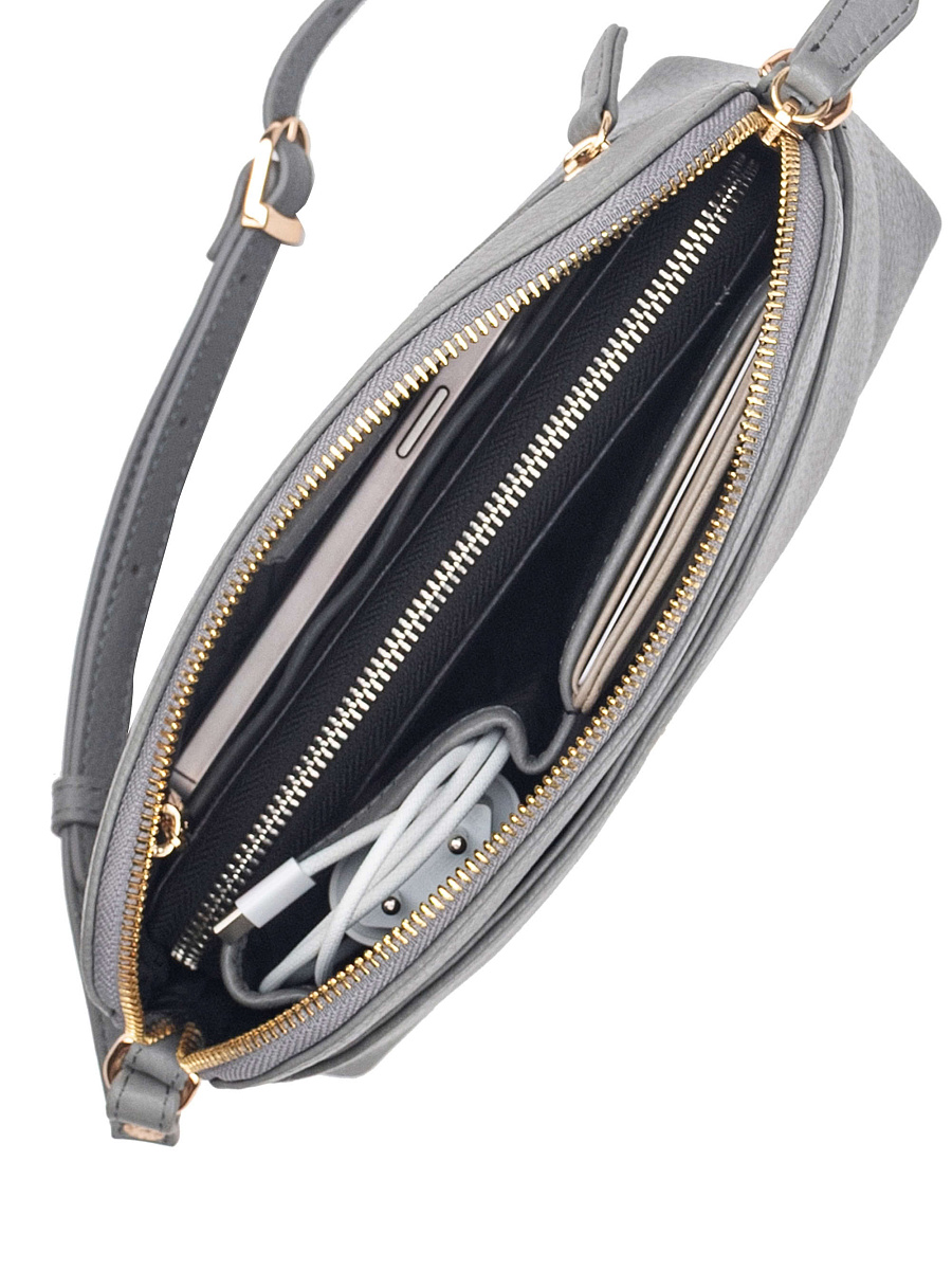 Женская сумка Dr. Koffer из натуральной кожи серая