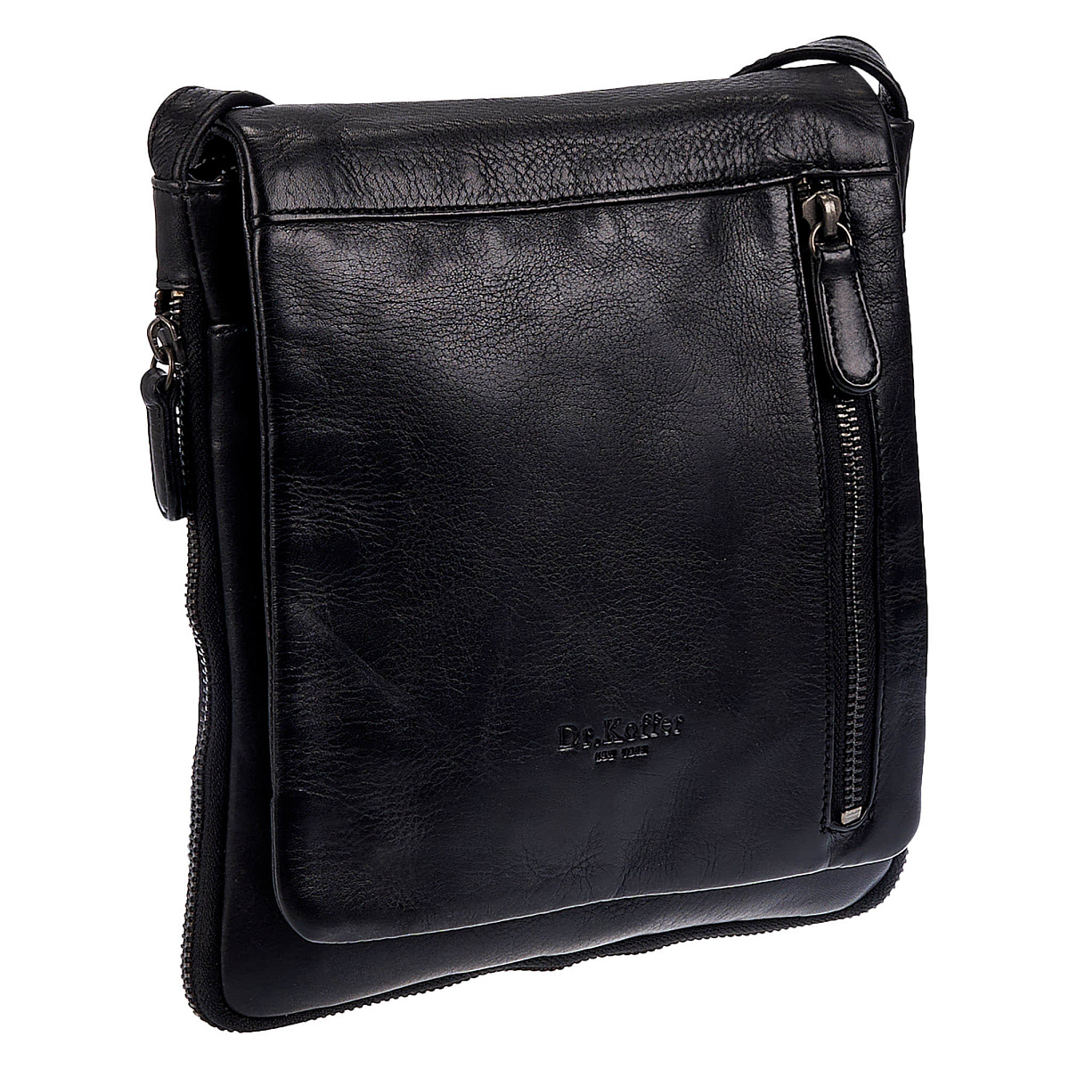 Сумка через плечо Dr.Koffer из натуральной кожи черная