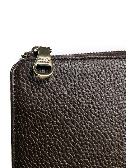 Деловая сумка Dr.Koffer из натуральной кожи темно-коричневая