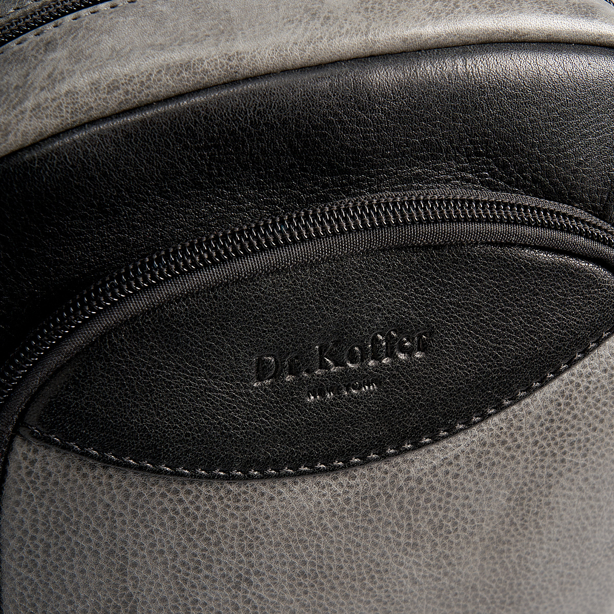 Сумка через плечо Dr.Koffer из натуральной кожи серая