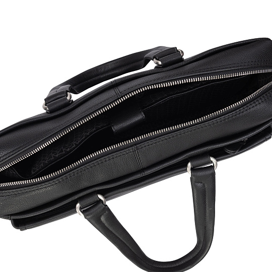 Деловая сумка Dr.Koffer из натуральной кожи черная