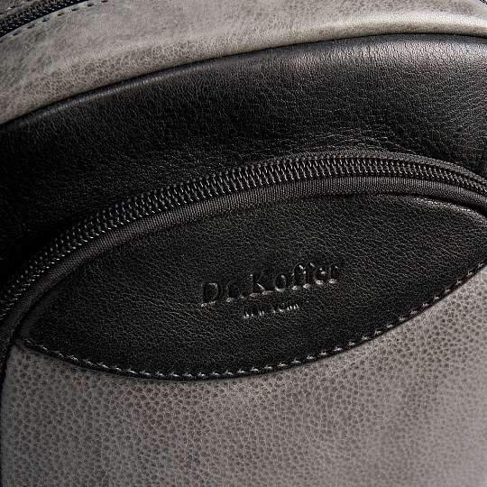 Сумка через плечо Dr.Koffer из натуральной кожи серая