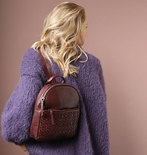 Рюкзак Dr.Koffer из натуральной кожи бордовый