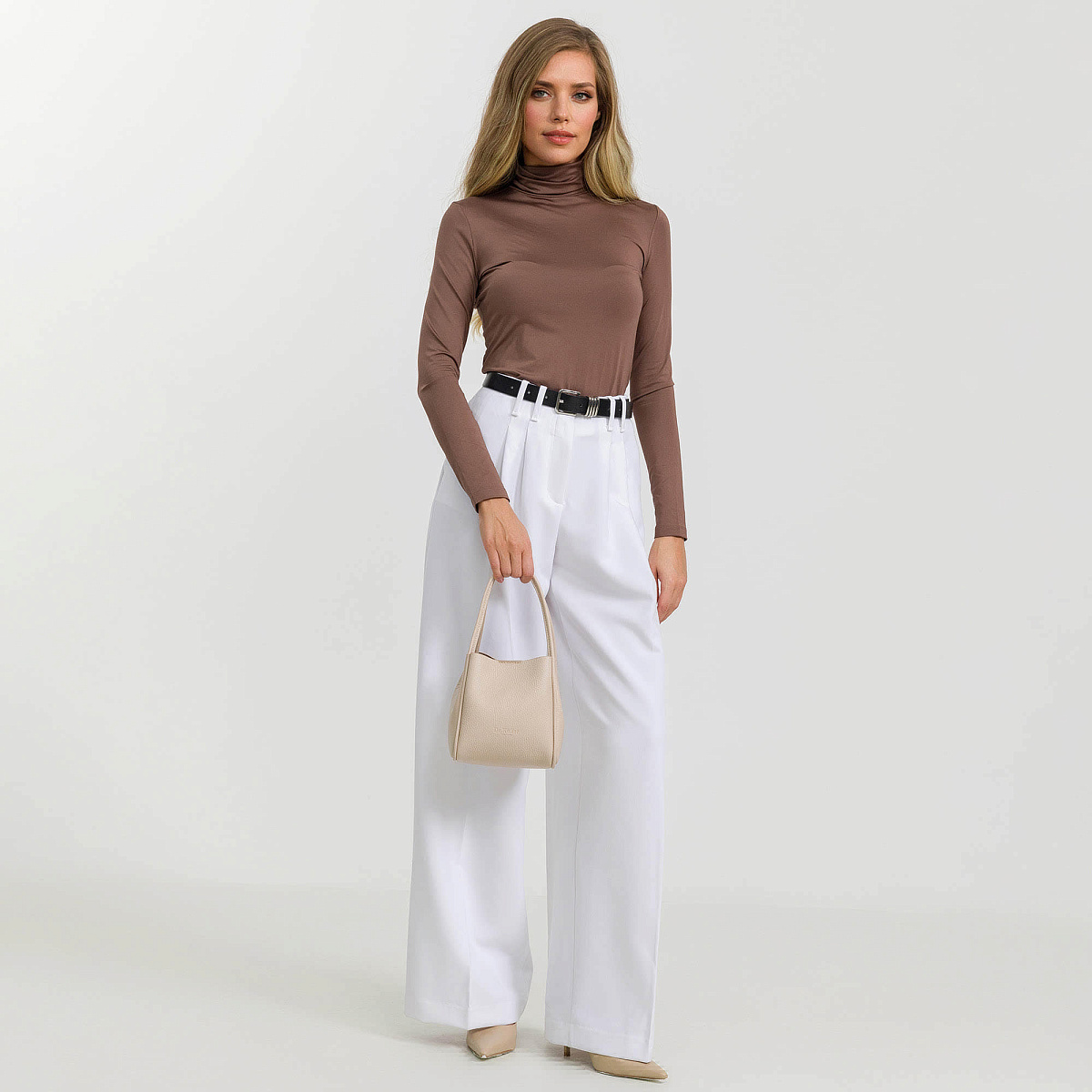 Женская сумка Dr. Koffer из натуральной кожи бежевая