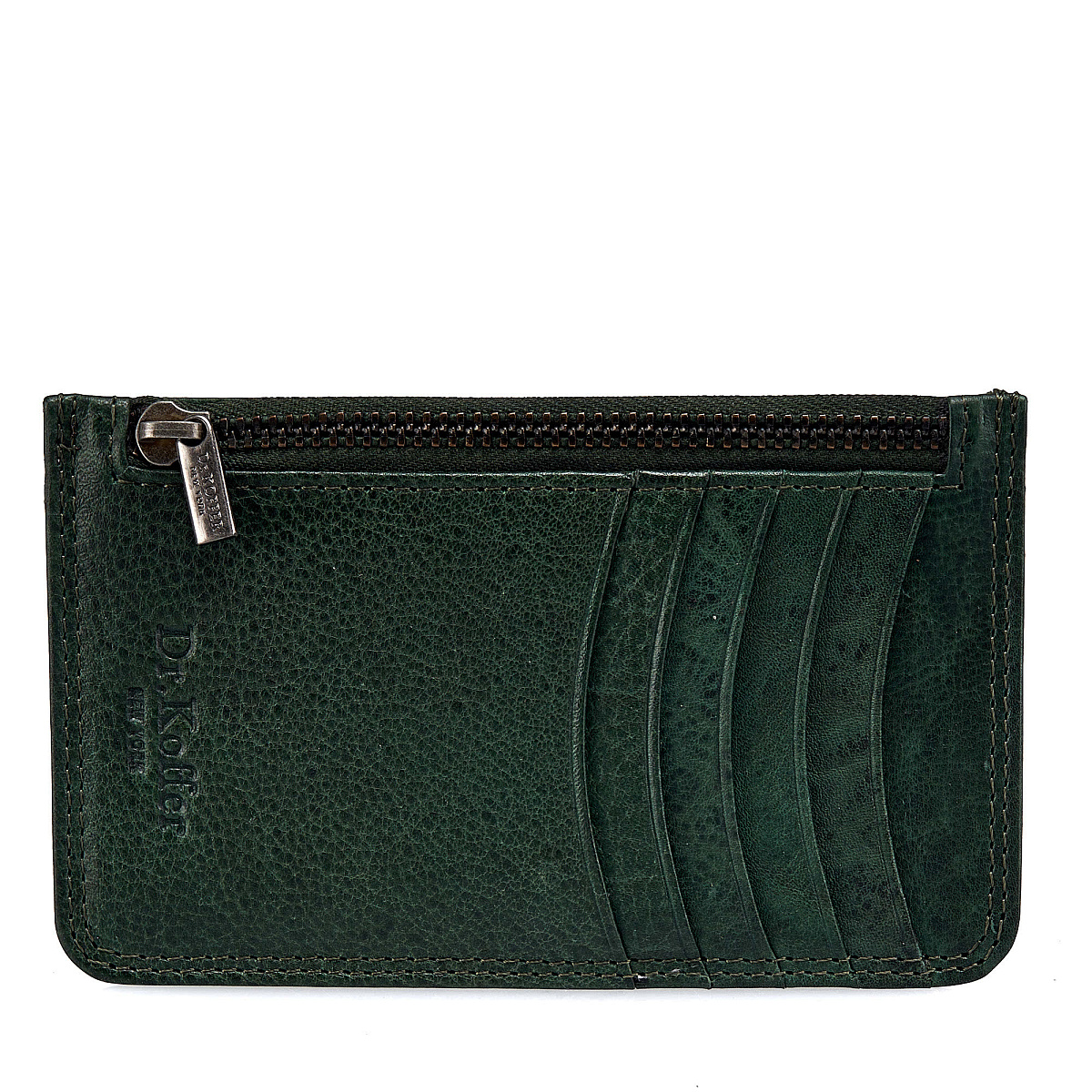 Кредитница Dr.Koffer из натуральной кожи зеленая