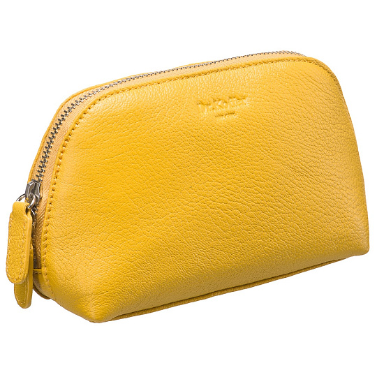 Косметичка Dr.Koffer из натуральной кожи желтая