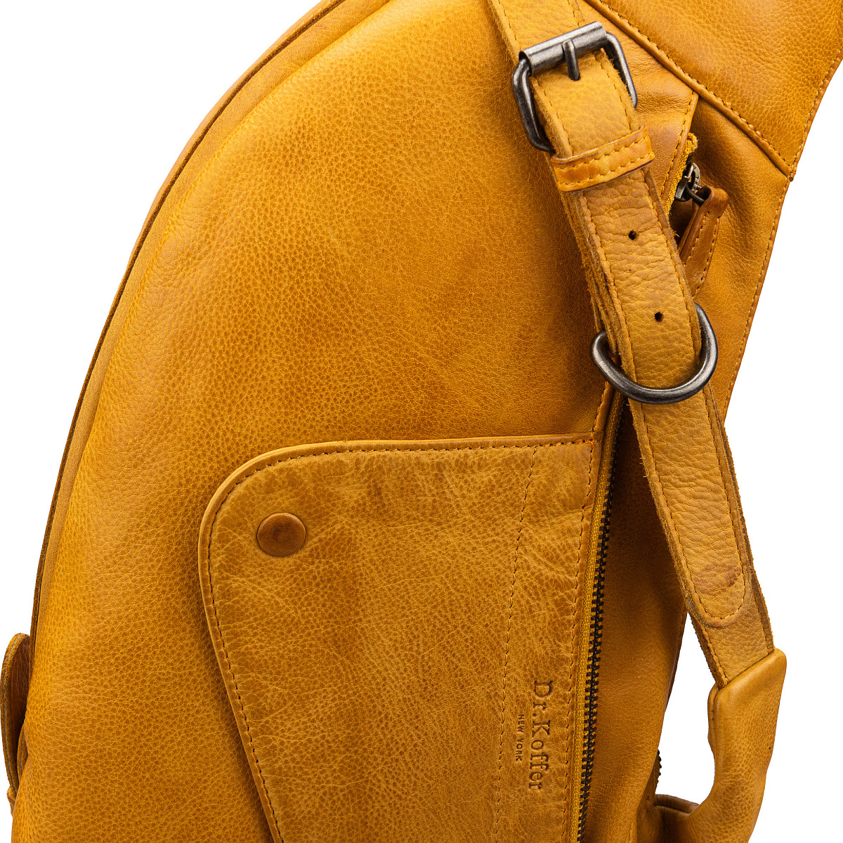 Рюкзак Dr. Koffer из натуральной кожи желтый