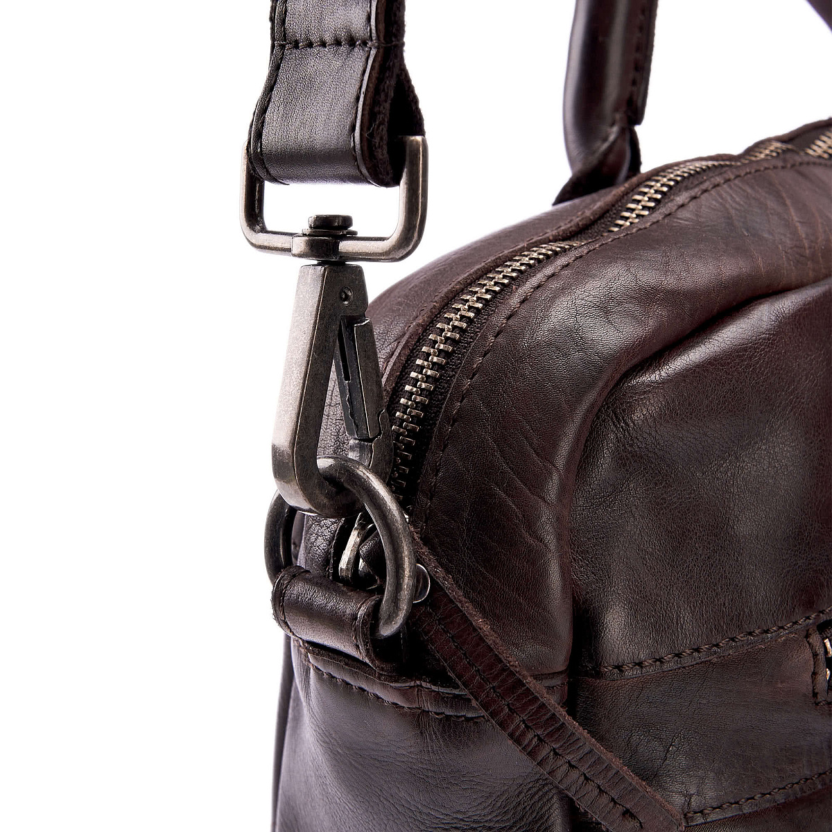 Деловая сумка Dr.Koffer из натуральной кожи темно-коричневая