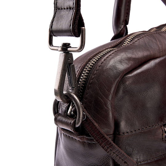 Деловая сумка Dr.Koffer из натуральной кожи темно-коричневая