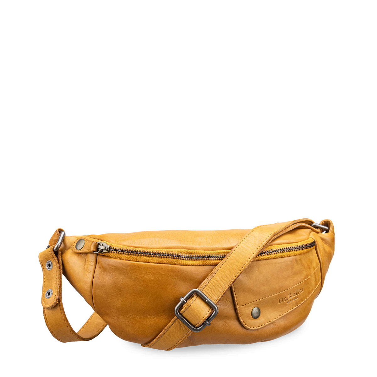 Сумка на пояс Dr. Koffer из натуральной кожи желтая