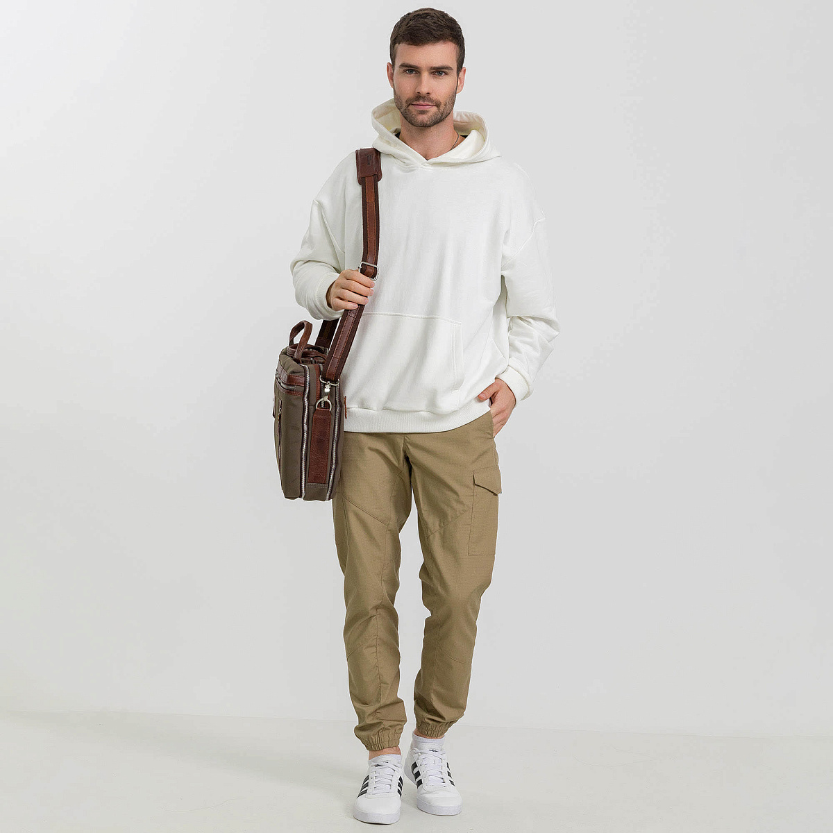 Деловая сумка Dr.Koffer из полиэстэра и натуральной кожи