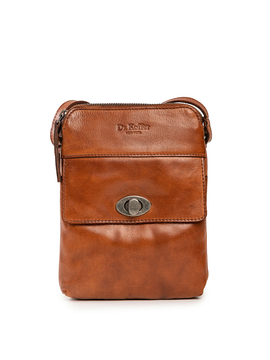 Сумка через плечо Dr.Koffer из натуральной кожи коричневая