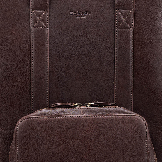 Рюкзак Dr.Koffer из натуральной кожи темно-коричневый
