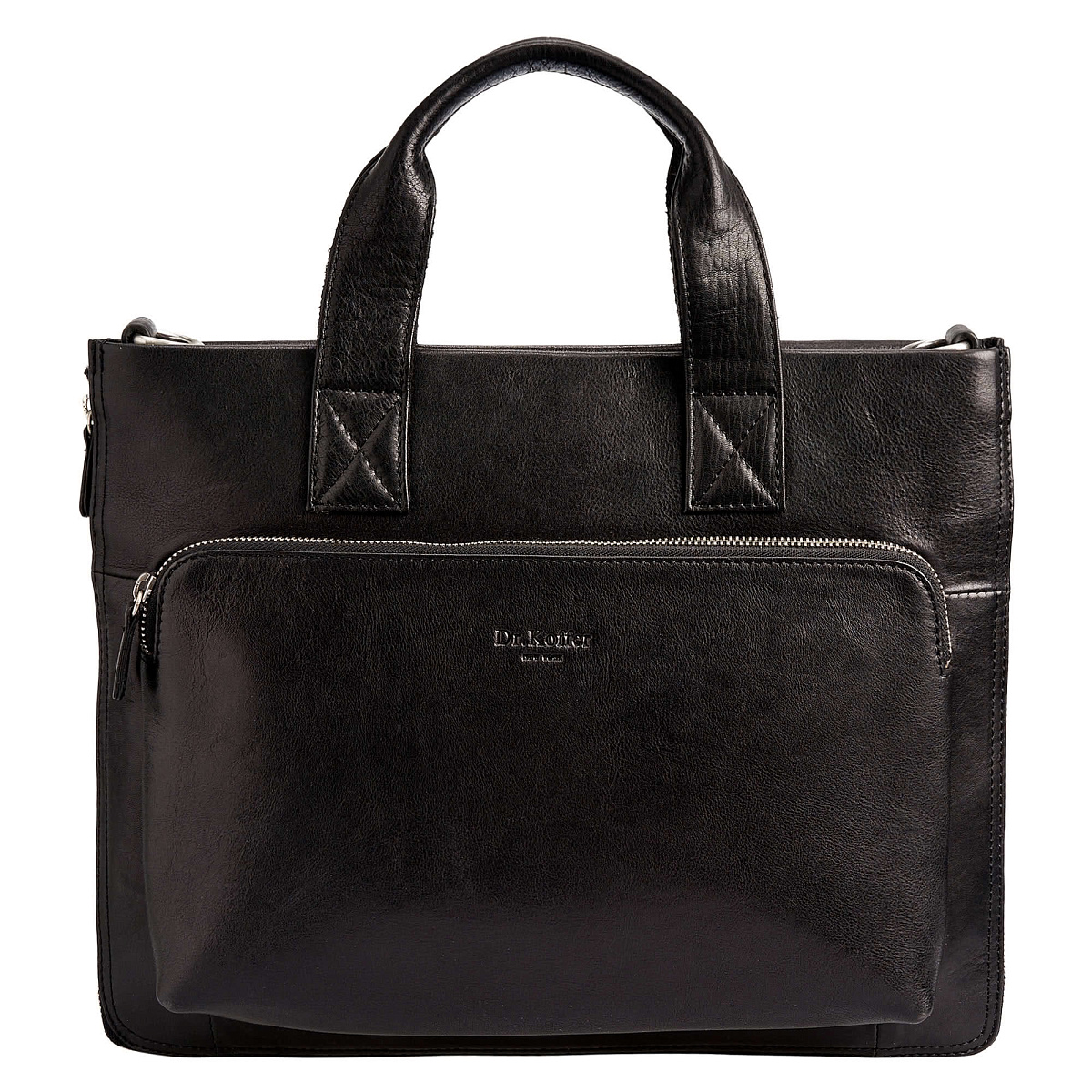 Деловая сумка Dr.Koffer из натуральной кожи черная