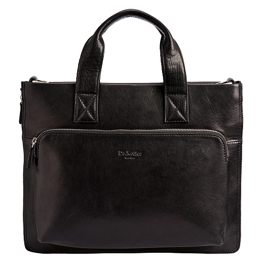 Деловая сумка Dr.Koffer из натуральной кожи черная