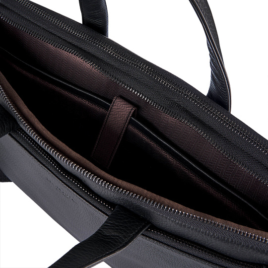 Деловая сумка Dr.Koffer из натуральной кожи черная