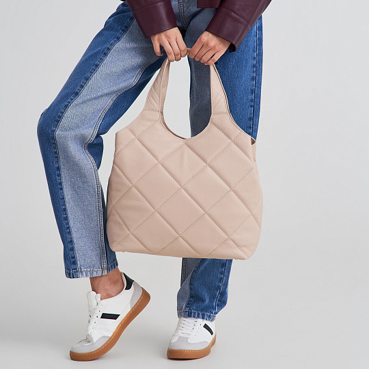 Женская сумка Dr. Koffer из натуральной кожи бежевая