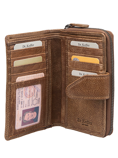 Портмоне Dr.Koffer из натуральной кожи коричневое