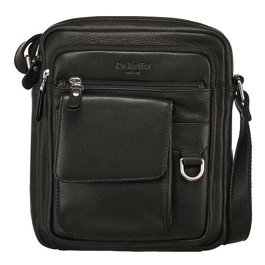 Сумка через плечо Dr.Koffer из натуральной кожи черная