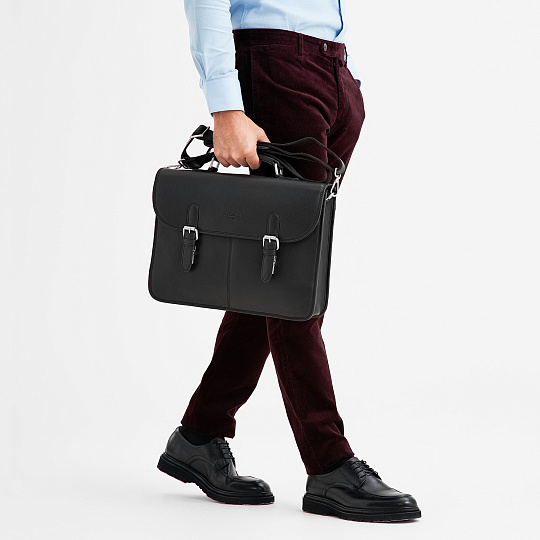 Портфель Dr.Koffer из натуральной кожи черный