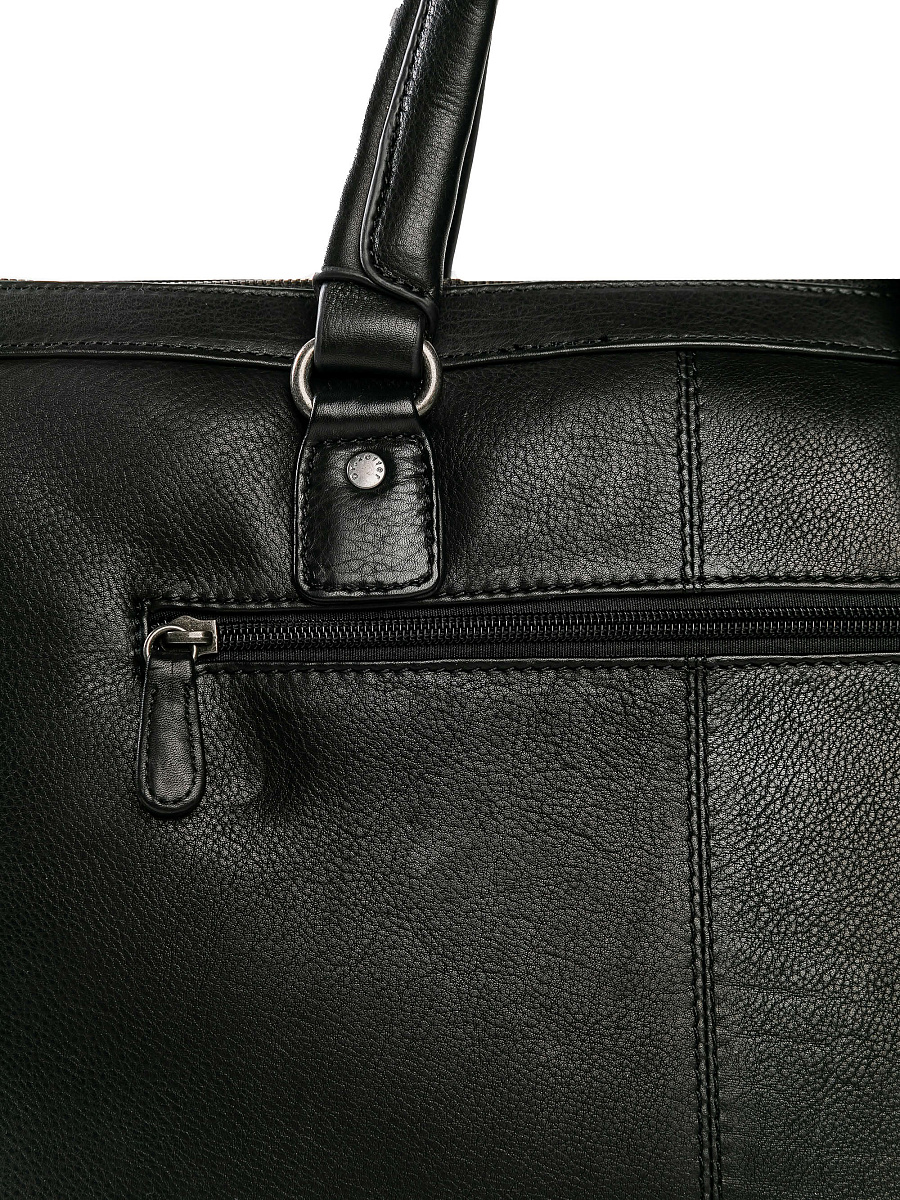 Деловая сумка Dr.Koffer из натуральной кожи черная