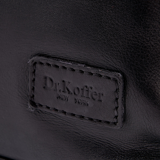 Сумка дорожная Dr.Koffer из натуральной кожи черная