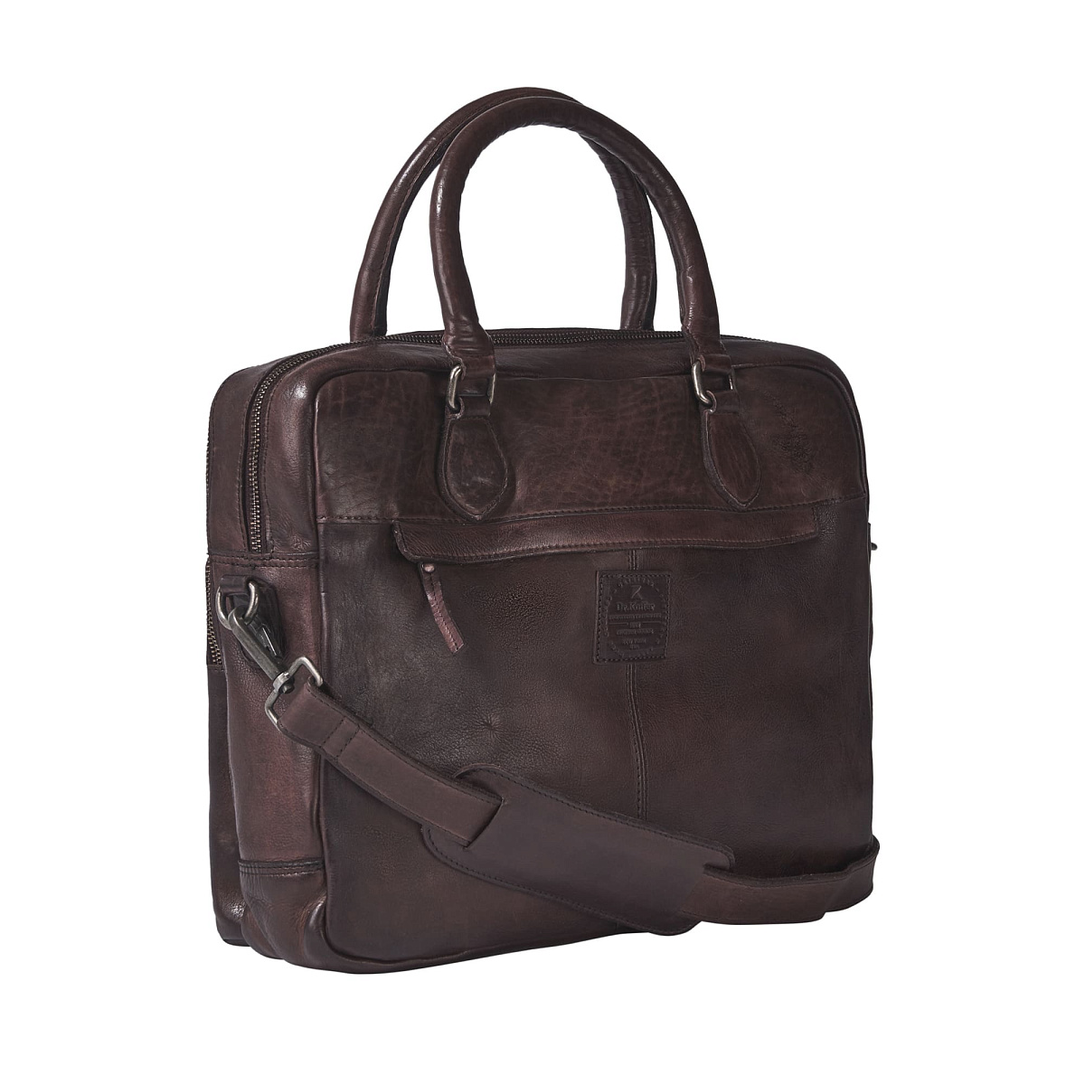 Деловая сумка Dr.Koffer из натуральной кожи темно-коричневая